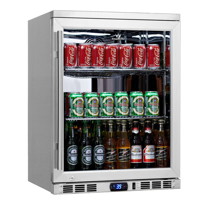 KingsBottle 24 Inch Under Counter Stainless Steel Beverage Cooler