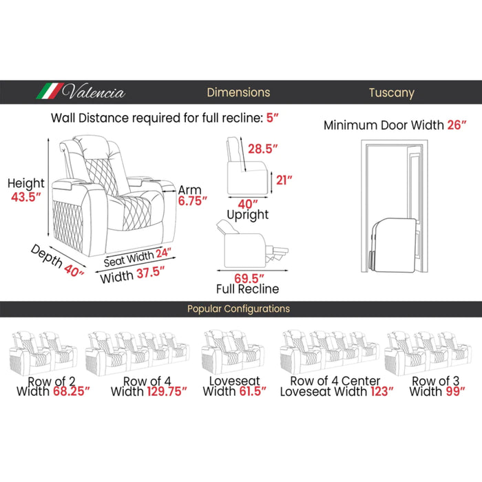 Valencia Theater Seating Tuscany Premier Series Home Theater Seating