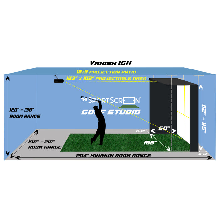 SportScreen Golf Studio Vanish Series Retractable Studio