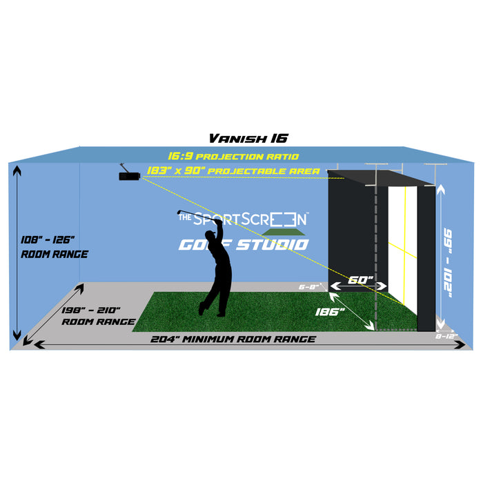 SportScreen Golf Studio Vanish Series Retractable Studio